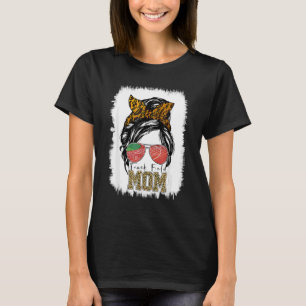Messy Bun Track Field Mom Running Runner Mothers T-Shirt