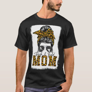 Messy Bun Track Field Mom Running  Runner Mothers  T-Shirt
