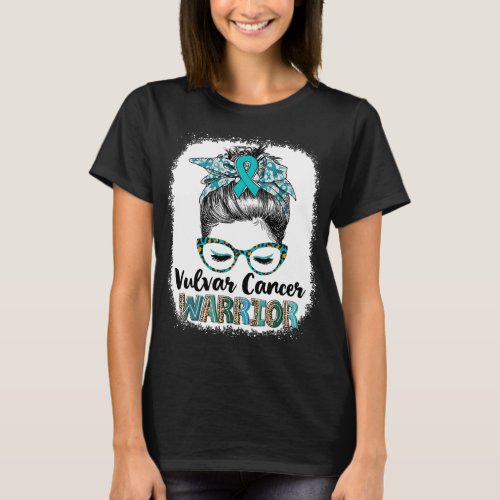 Messy Bun Vulvar Cancer Warrior T_Shirt