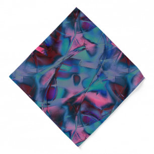Messy curves polished of bright cyan to pink hues  bandana