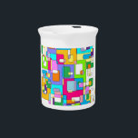 Messy Desks Drink Pitcher<br><div class="desc">Funny and colorful linear designs that look like messy desks.</div>