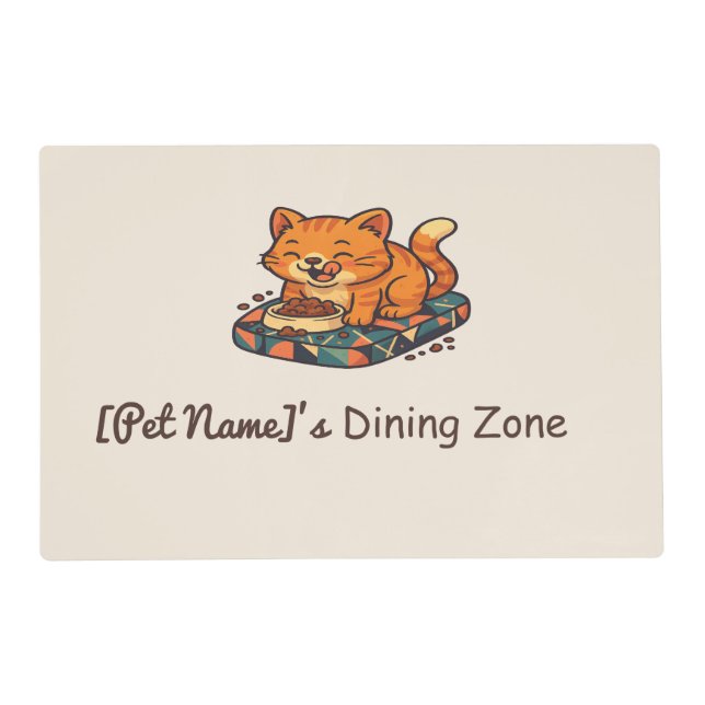Messy Eater, Cute Face – Custom Pet Placemat (Front)
