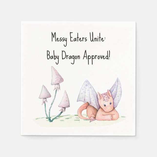 Messy Eaters Unite: Baby Dragon Approved!  Napkins (Front)
