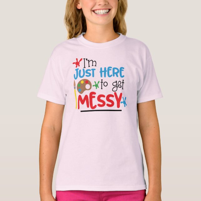 Messy  - Girls' Hanes TAGLESS® T-Shirt (Front)