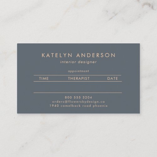 Messy Gold Line  Blue Periwinkle  Professional Appointment Card