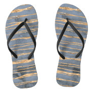 Messy Gold Line | Blue Periwinkle | Professional Flip Flops at Zazzle