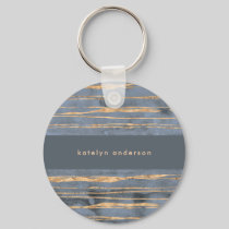 Messy Gold Line | Blue Periwinkle | Professional Keychain