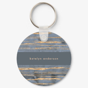 Messy Gold Line | Blue Periwinkle | Professional Keychain