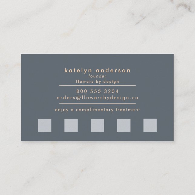 Messy Gold Line | Blue Periwinkle | Professional Loyalty Card (Back)