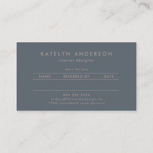 Messy Gold Line  Blue Periwinkle  Professional Referral Card