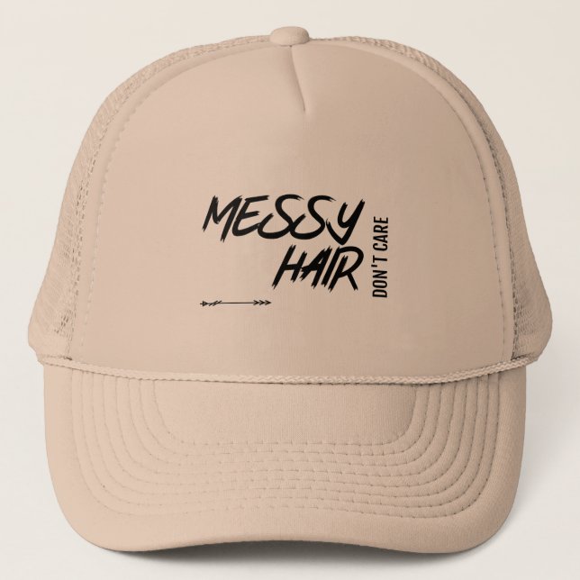 MESSY HAIR DON'T CARE BASEBALL CAP (Front)