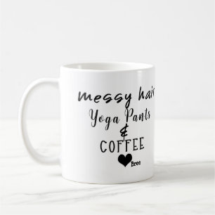 Messy Hair Yoga Pants Coffee Personalized Chic Mug