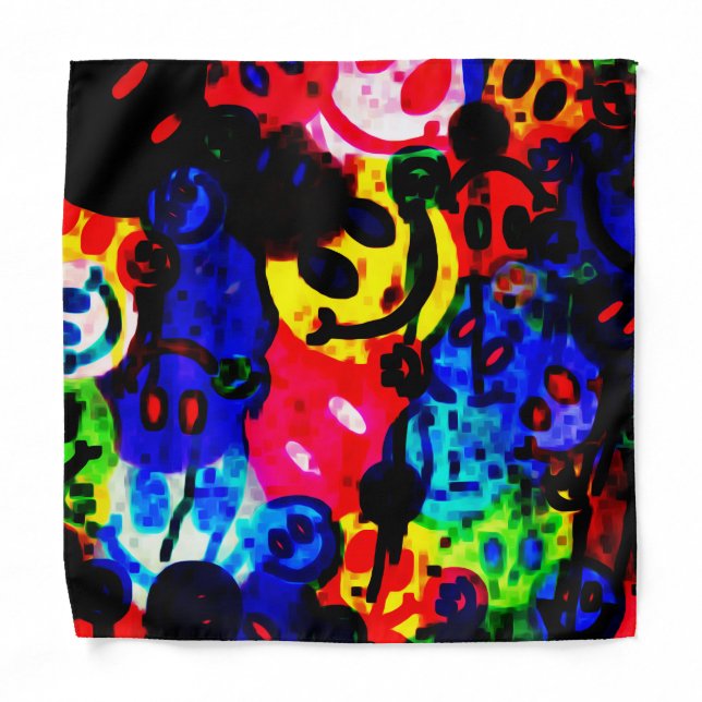 Messy Happy Faces Bandana (Front)