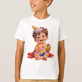 Messy Ice Cream Toddler Birthday T-Shirt