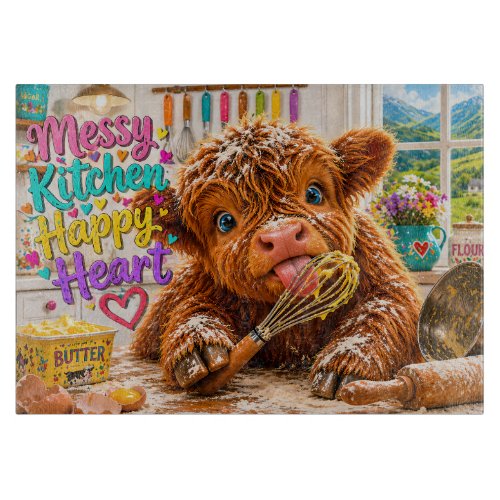Messy Kitchen Happy Heart Cutting Board
