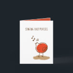 Messy Little Bird Singing Your Praises Thank You Card<br><div class="desc">Messy little red bird "singing your praises" thank you card.</div>