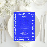Messy Loops Hand Drawn Custom Bar Bat Mitzvah Menu<br><div class="desc">Perfect menu card for a bat mitzvah, bar mitzvah or other Jewish celebration! Hand made messy brushstroke loops frame for you on the front side! FULLY CUSTOMIZABLE! Click on “Personalize” above to edit the text. Click "edit using design tool" to adjust the fonts, colors and placements and to delete the...</div>