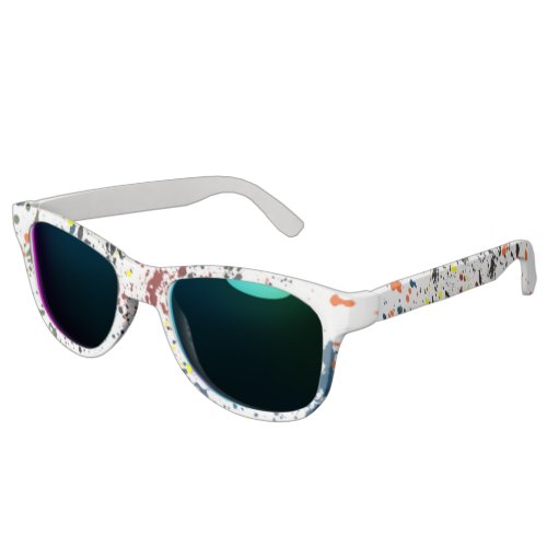 Messy Paint Splatters Modern Abstract for Artists Sunglasses