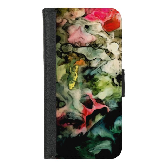 Messy Palette Cool Abstract Pattern iPhone Wallet Case (Front)