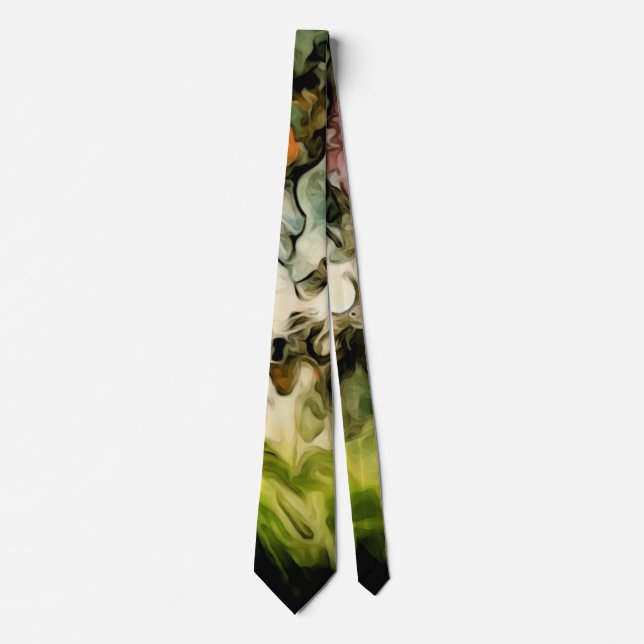 Messy Palette Cool Abstract Pattern Neck Tie (Front)