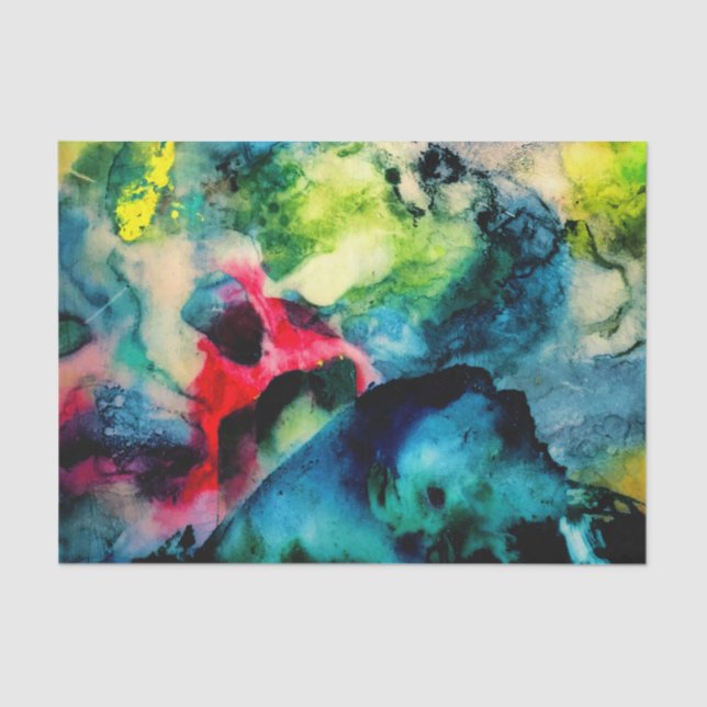 Messy Palette Cool Abstract Pattern Tissue Paper (Front)