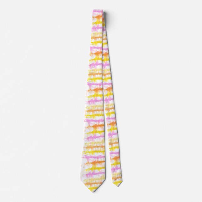 Messy Pastel Watercolor Stripes Pattern Artsy Neck Tie (Front)