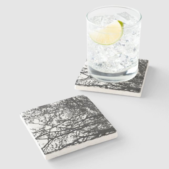 Messy PineCones Stone Coaster (Side)