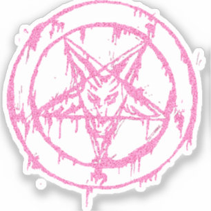 Messy Pink Baphomet Transparent Decals