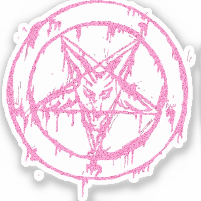 Messy Pink Baphomet Transparent Decals (Front)