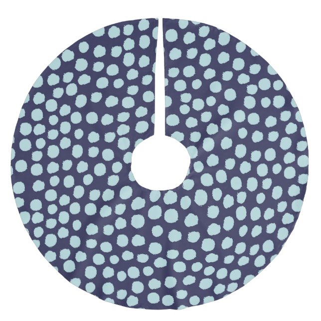 Messy polka dots, trendy ink pattern. brushed polyester tree skirt (Front)