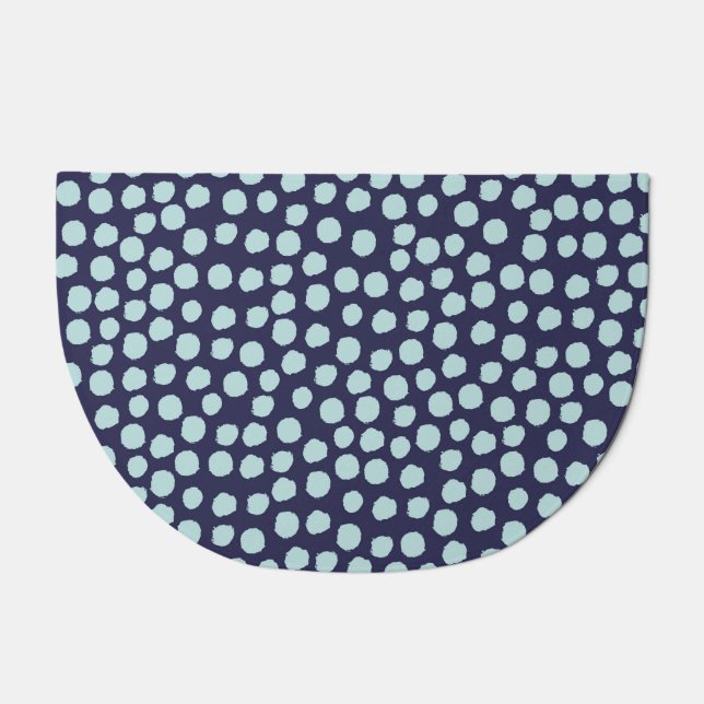 Messy polka dots, trendy ink pattern. doormat (Front)