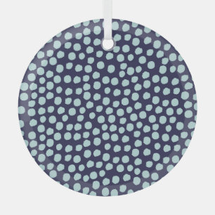 Messy polka dots, trendy ink pattern. glass ornament