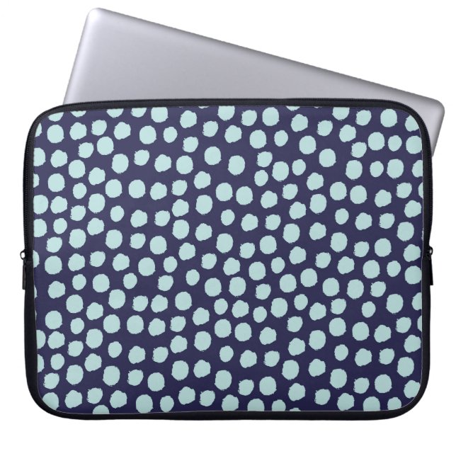 Messy polka dots, trendy ink pattern. laptop sleeve (Front)