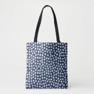 Messy polka dots, trendy ink pattern. tote bag