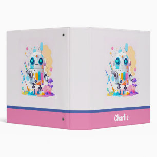Messy Robot School Notes 3 Ring Binder