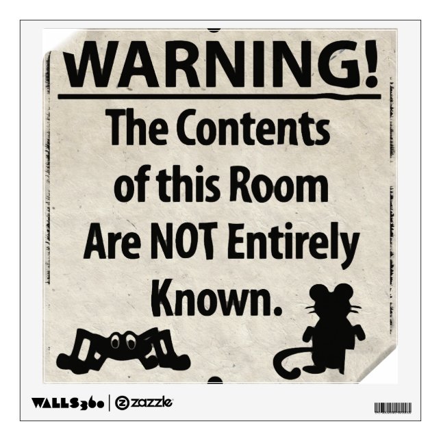 Messy Room Warning Wall Sticker (Front)