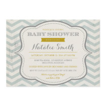 Messy Teal Grey and Gold Baby Shower Invite