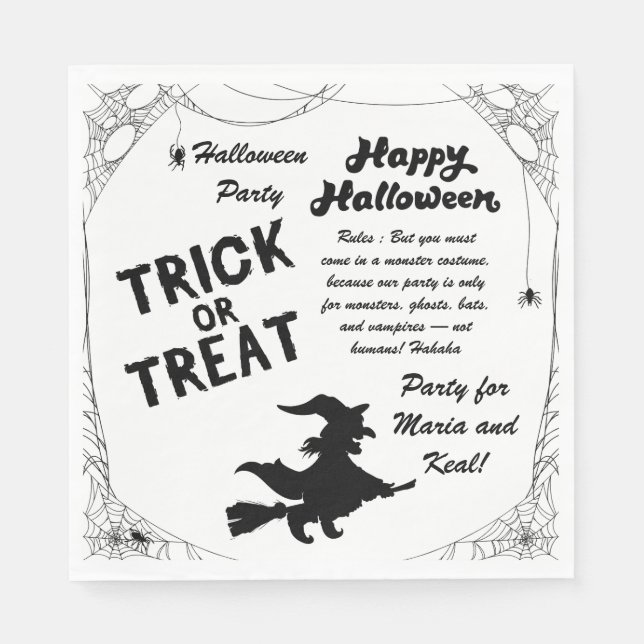 Messy text halloween napkins (Front)