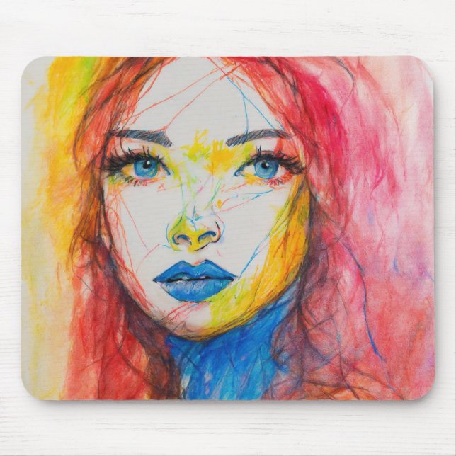 messy ugly colorful crayon drawing MOUSEPAD (Front)