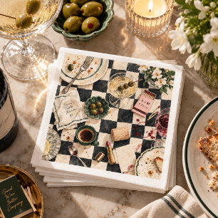 Messy Wedding Flat Lay Cocktail Napkin