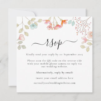 Messy Wildflowers RSVP Flat Card