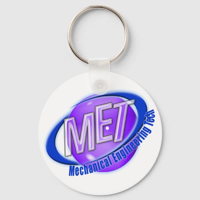 MET ORB SWOOSH LOGO MECHANCIAL ENGINEER TECH KEYCHAIN (Front)