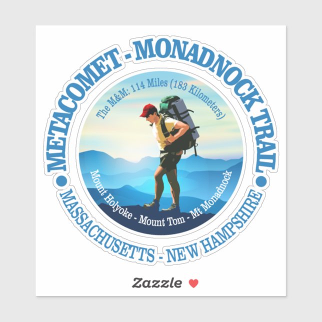 Metacomt-Monadnock Trail (Hiker C) Sticker (Sheet)