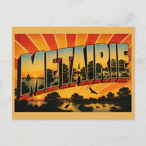 Metairie Louisiana Lake Pontchartrain Bayou Park Postcard