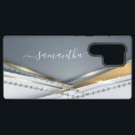 Metal 3-D look Calligraphy Gold Monogram Diamond  Samsung Galaxy S22 Ultra Case<br><div class="desc">Any glitter or diamonds in design are photos and simulated. This design may be personalized in the area provided by changing the photo and/or text. Or it can be customized by clicking Personalize this Template and then choosing the click to customize further option and delete or change the color of...</div>