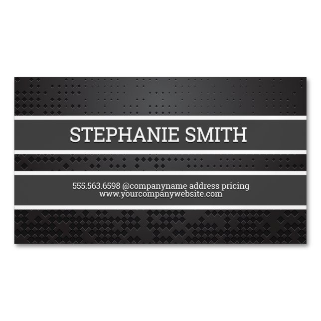 Metal Abstract Background Business Card Magnet (Front)