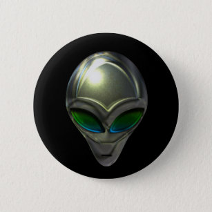 Metal Alien Head 02 Button
