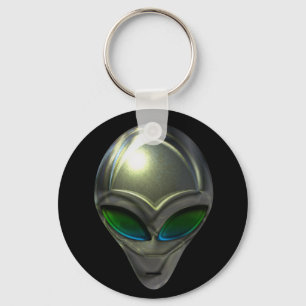 Metal Alien Head 02 Keychain