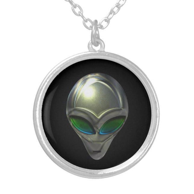 Metal Alien Head 02 Necklace (Front)