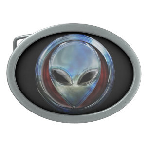 Metal Alien Head 03 Belt Buckle